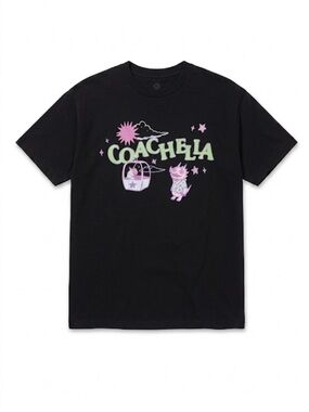 Coachella 2023 Black With Neon Graphics Short Sleeve T- Shirt Men’s Large